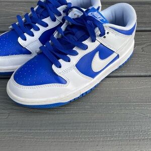 Nike Blue and White Dunk Low Sneakers